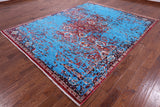 Persian Fine Serapi Hand Knotted Wool & Silk Rug - 8' 1" X 10' 2" - Golden Nile