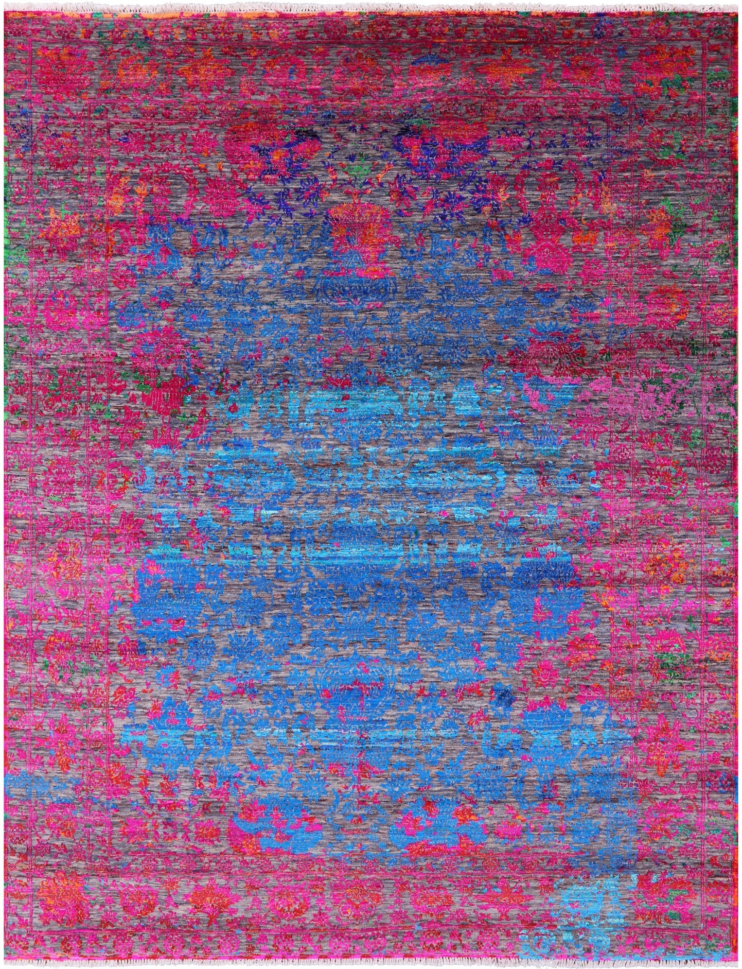 Persian Hand Knotted Wool & Silk Rug - 8' 0" X 10' 3" - Golden Nile