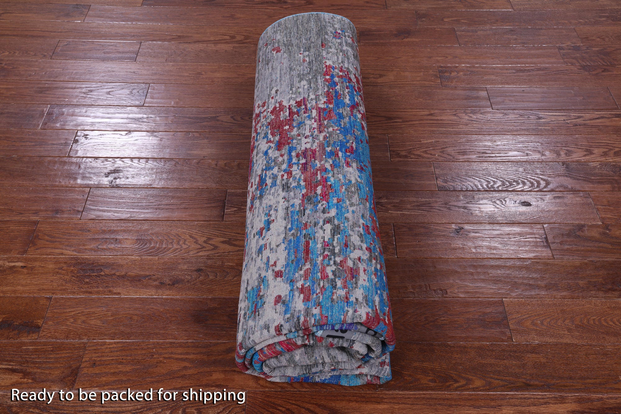 Abstract Modern Wool & Silk Hand Knotted Area Rug - 8' 1" X 10' 0" - Golden Nile