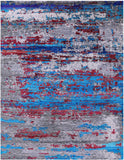 Abstract Modern Wool & Silk Hand Knotted Area Rug - 8' 1" X 10' 0" - Golden Nile