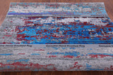 Abstract Modern Wool & Silk Hand Knotted Area Rug - 8' 1" X 10' 0" - Golden Nile