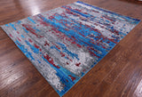 Abstract Modern Wool & Silk Hand Knotted Area Rug - 8' 1" X 10' 0" - Golden Nile