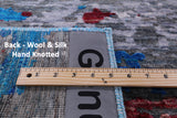 Abstract Modern Wool & Silk Hand Knotted Area Rug - 8' 1" X 10' 0" - Golden Nile