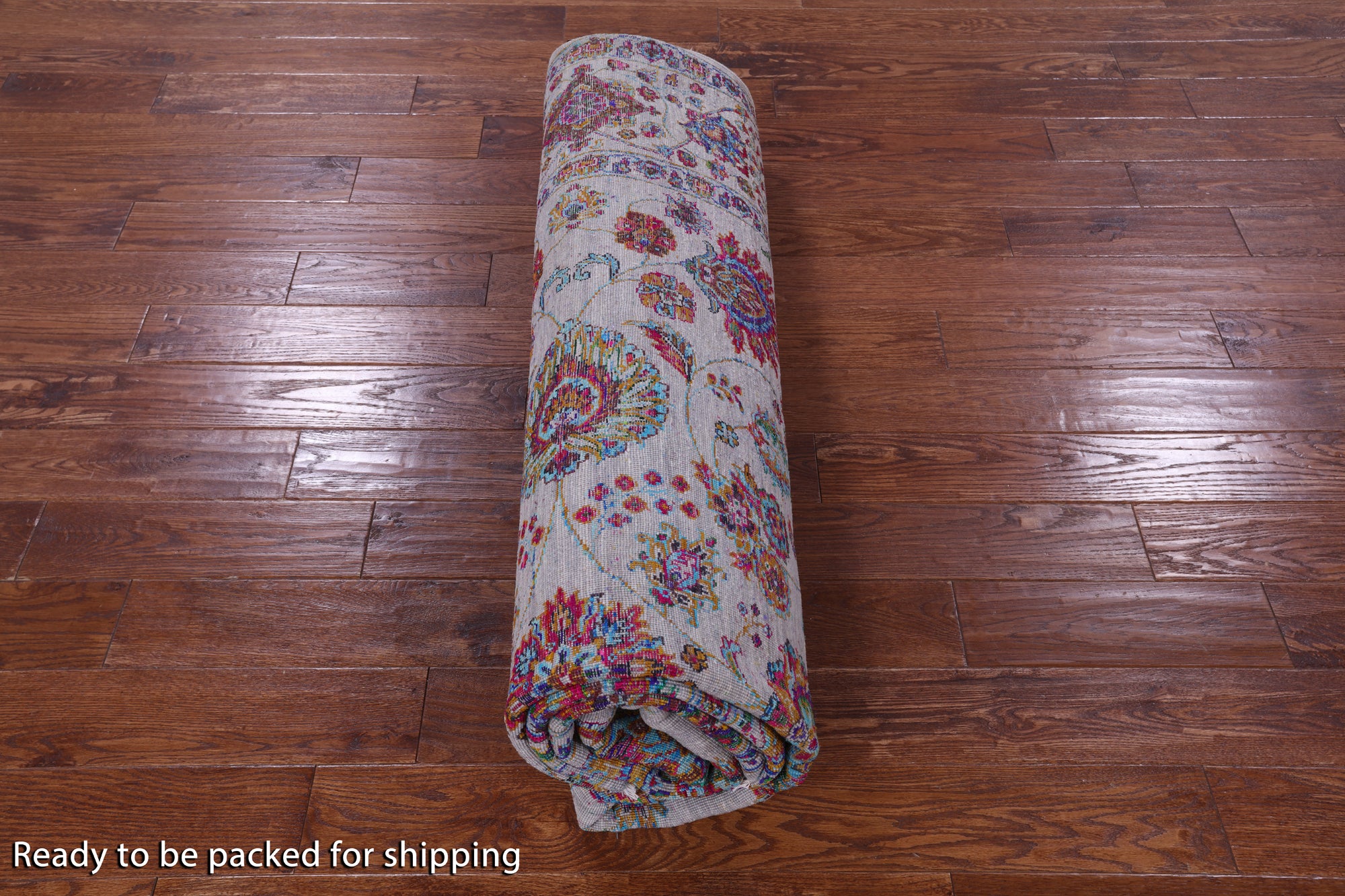 Grey Persian Hand Knotted Wool & Silk Rug - 8' 2" X 10' 1" - Golden Nile