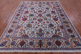 Grey Persian Hand Knotted Wool & Silk Rug - 8' 2" X 10' 1" - Golden Nile