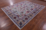 Grey Persian Hand Knotted Wool & Silk Rug - 8' 2" X 10' 1" - Golden Nile