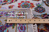 Grey Persian Hand Knotted Wool & Silk Rug - 8' 2" X 10' 1" - Golden Nile