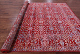 Red Persian Hand Knotted Wool & Silk Rug - 9' 0" X 12' 2" - Golden Nile
