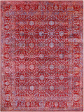 Red Persian Hand Knotted Wool & Silk Rug - 9' 0" X 12' 2" - Golden Nile