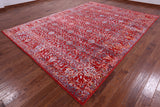 Red Persian Hand Knotted Wool & Silk Rug - 9' 0" X 12' 2" - Golden Nile