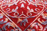 Red Persian Hand Knotted Wool & Silk Rug - 9' 0" X 12' 2" - Golden Nile