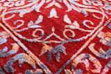 Red Persian Hand Knotted Wool & Silk Rug - 9' 0" X 12' 2" - Golden Nile