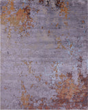 Abstract Modern Handmade Wool & Silk Rug - 8' 0" X 10' 2" - Golden Nile