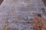 Abstract Modern Handmade Wool & Silk Rug - 8' 0" X 10' 2" - Golden Nile