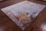 Abstract Modern Handmade Wool & Silk Rug - 8' 0" X 10' 2" - Golden Nile