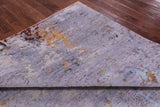 Abstract Modern Handmade Wool & Silk Rug - 8' 0" X 10' 2" - Golden Nile