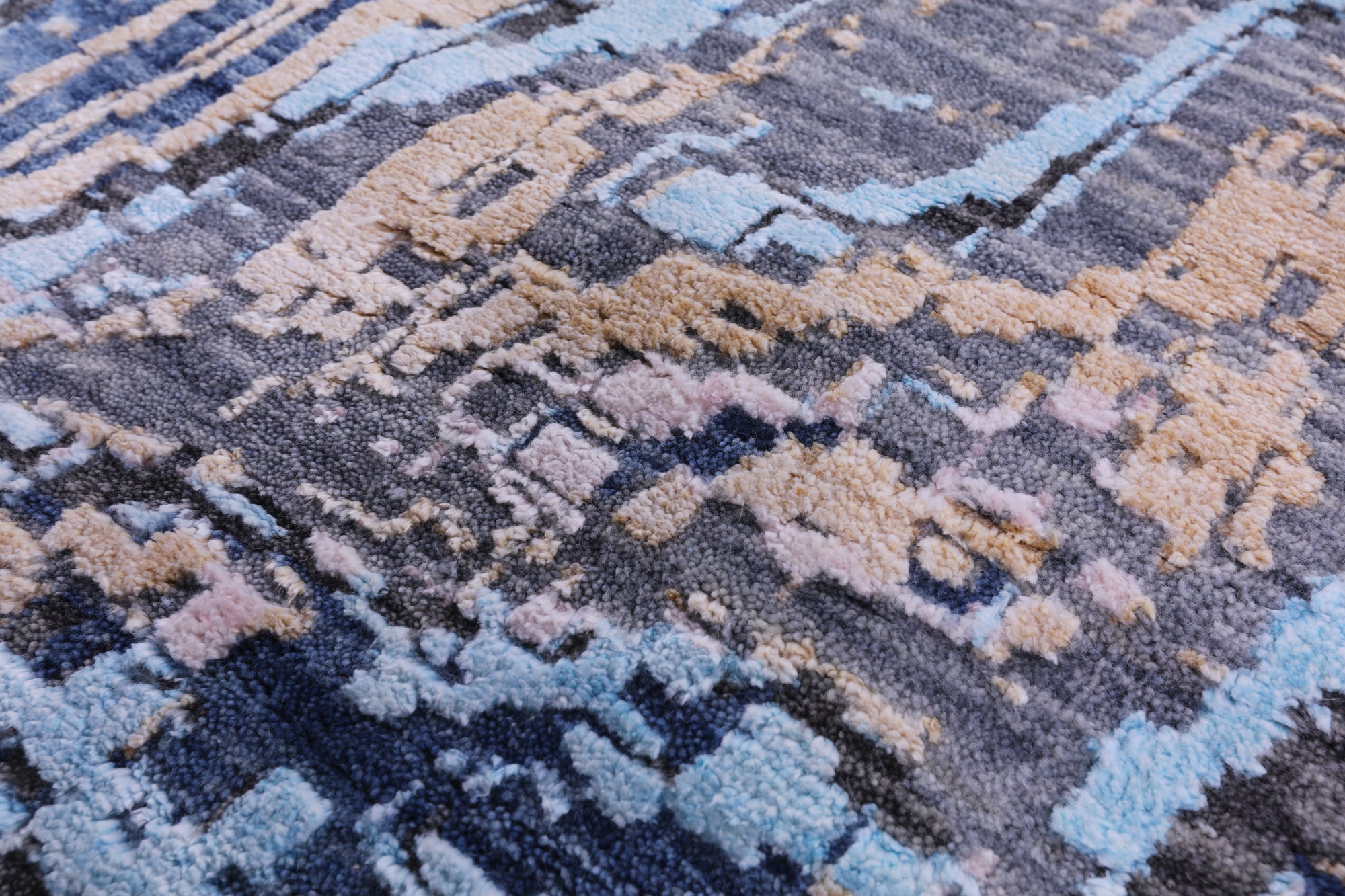 Contemporary Hand Knotted Wool & Silk Rug - 8' 11" X 12' 1" - Golden Nile