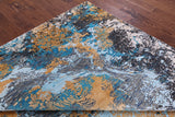 Abstract Contemporary Hand Knotted Wool & Silk Rug - 7' 11" X 9' 10" - Golden Nile