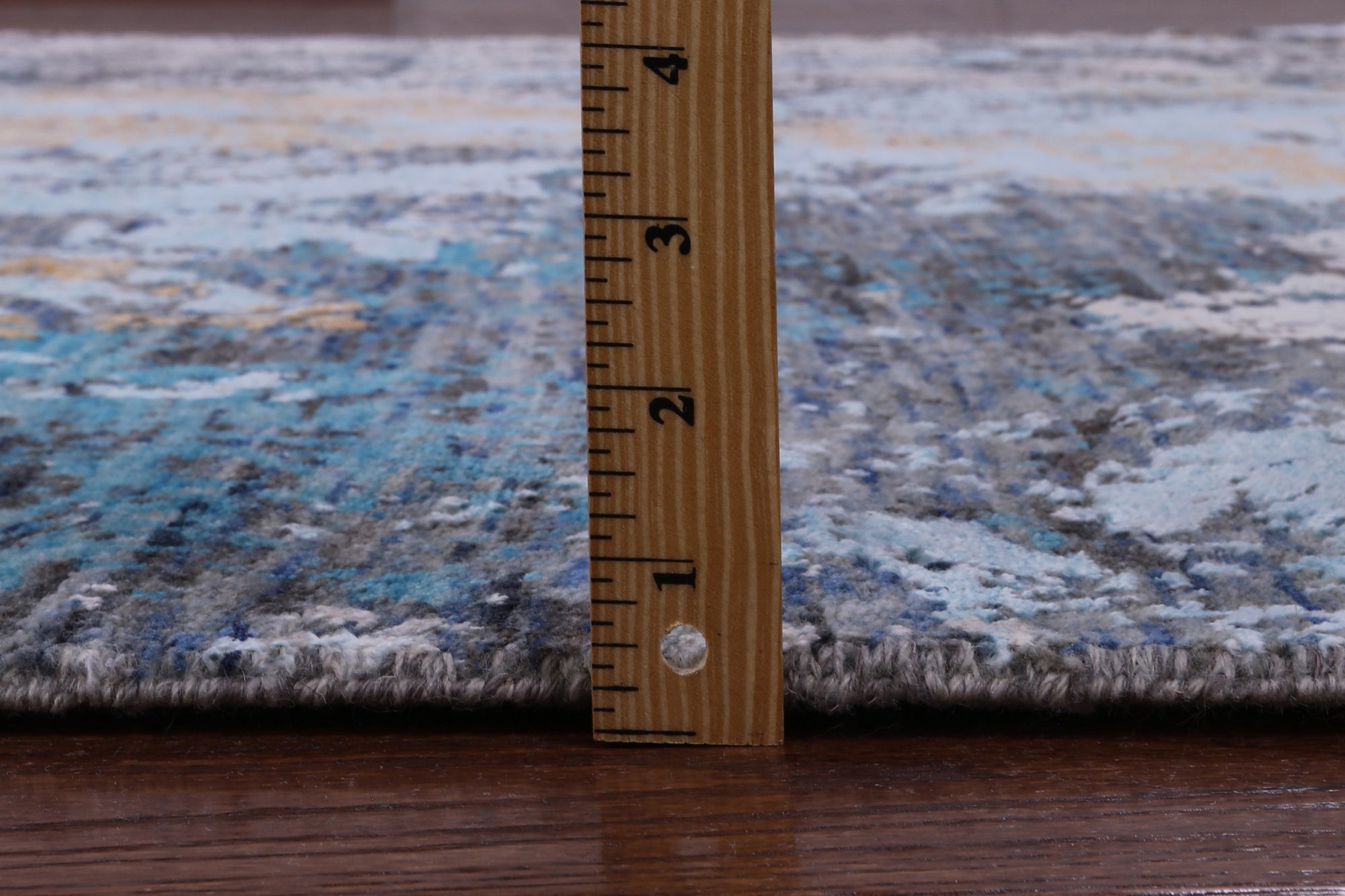 Abstract Contemporary Hand Knotted Wool & Silk Rug - 7' 11" X 9' 10" - Golden Nile