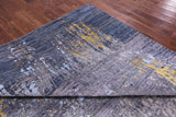 Abstract Modern Hand Knotted Wool & Silk Rug - 9' 0" X 12' 1" - Golden Nile