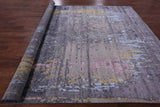 Abstract Modern Hand Knotted Wool & Silk Rug - 9' 0" X 12' 1" - Golden Nile