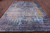 Abstract Modern Hand Knotted Wool & Silk Rug - 9' 0" X 12' 1" - Golden Nile