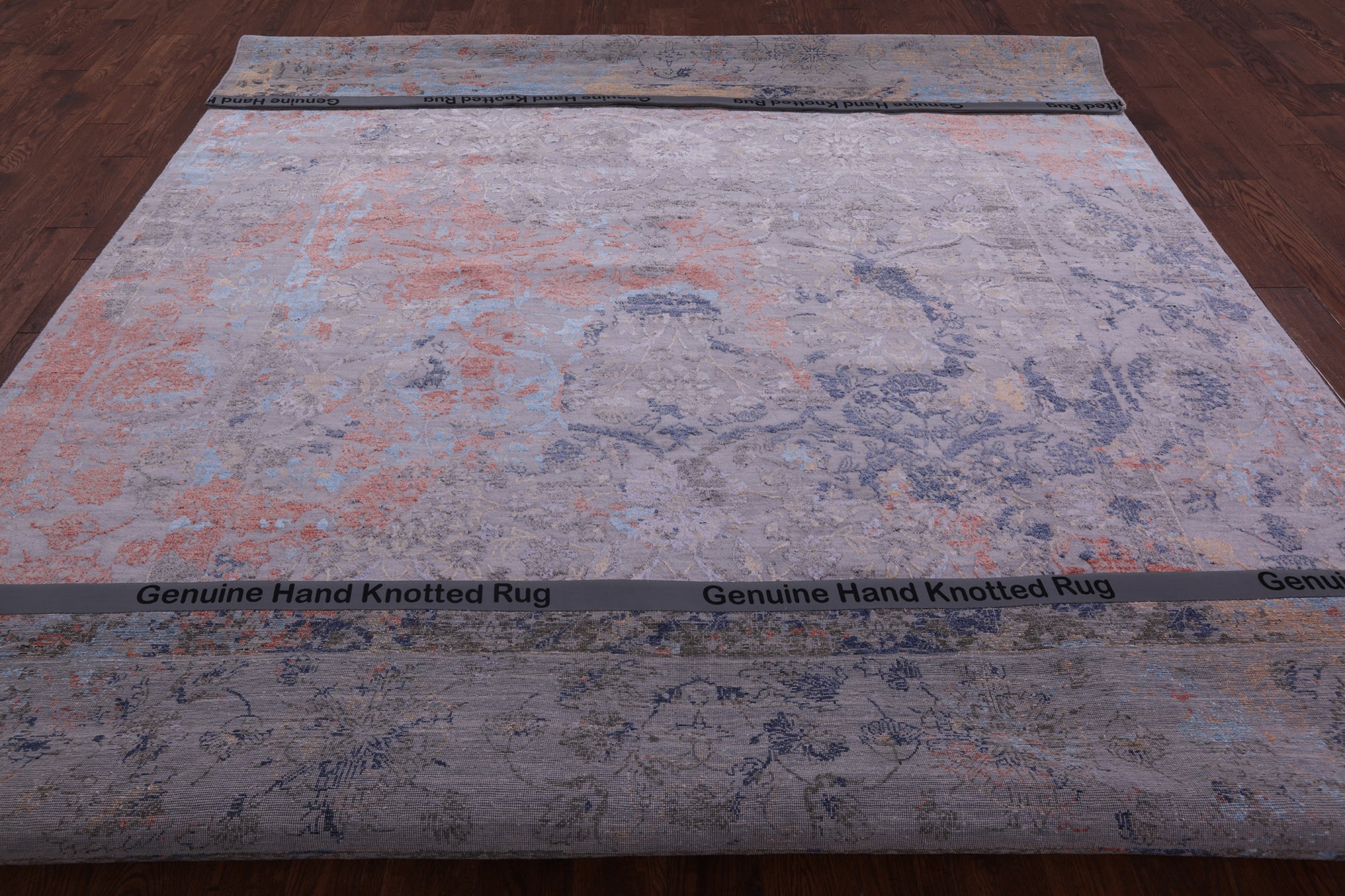Contemporary Hand Knotted Wool & Silk Rug - 9' 0" X 11' 11" - Golden Nile