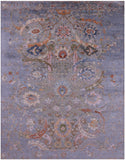 Persian Sickle Leaf Hand Knotted Wool & Silk Rug - 7' 11" X 10' 2" - Golden Nile