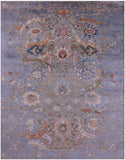 Persian Sickle Leaf Hand Knotted Wool & Silk Rug - 7' 11" X 10' 2" - Golden Nile