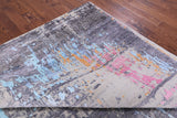 Abstract Modern Hand Knotted Wool & Silk Rug - 9' 0" X 11' 11" - Golden Nile
