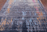 Abstract Modern Hand Knotted Wool & Silk Rug - 9' 0" X 11' 11" - Golden Nile