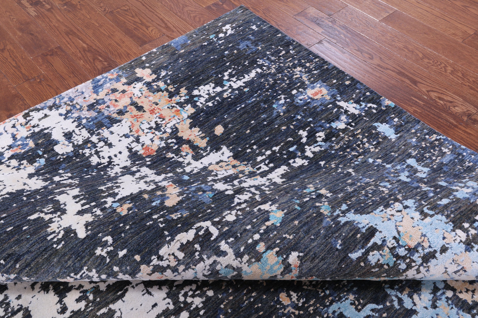Modern Hand Knotted Wool & Silk Rug - 8' 1" X 9' 8" - Golden Nile