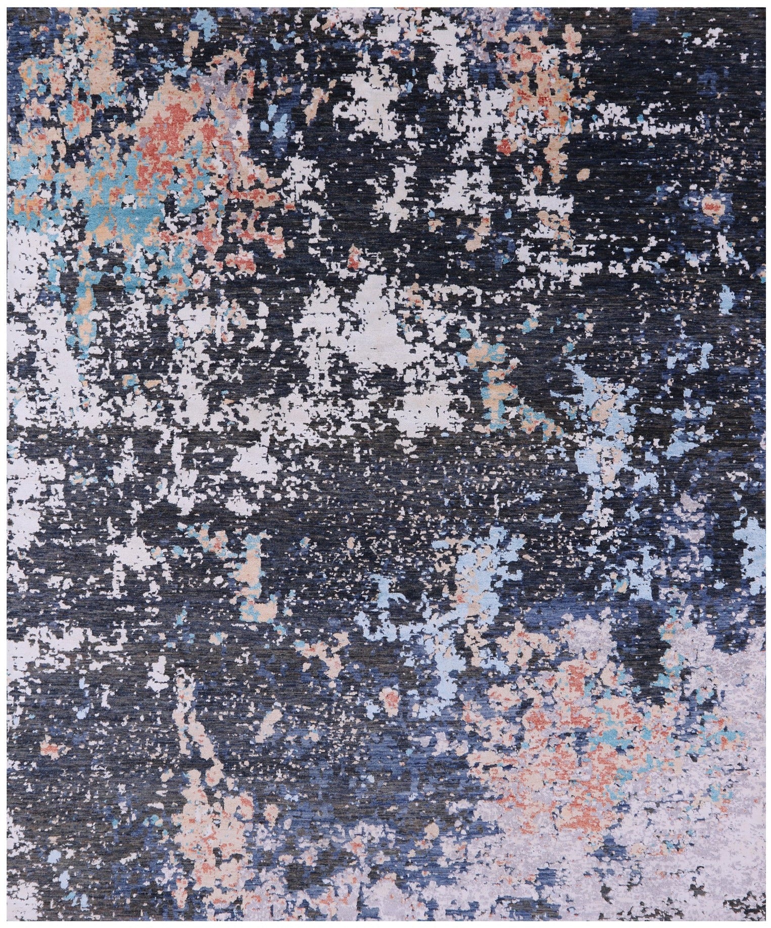 Modern Hand Knotted Wool & Silk Rug - 8' 1" X 9' 8" - Golden Nile