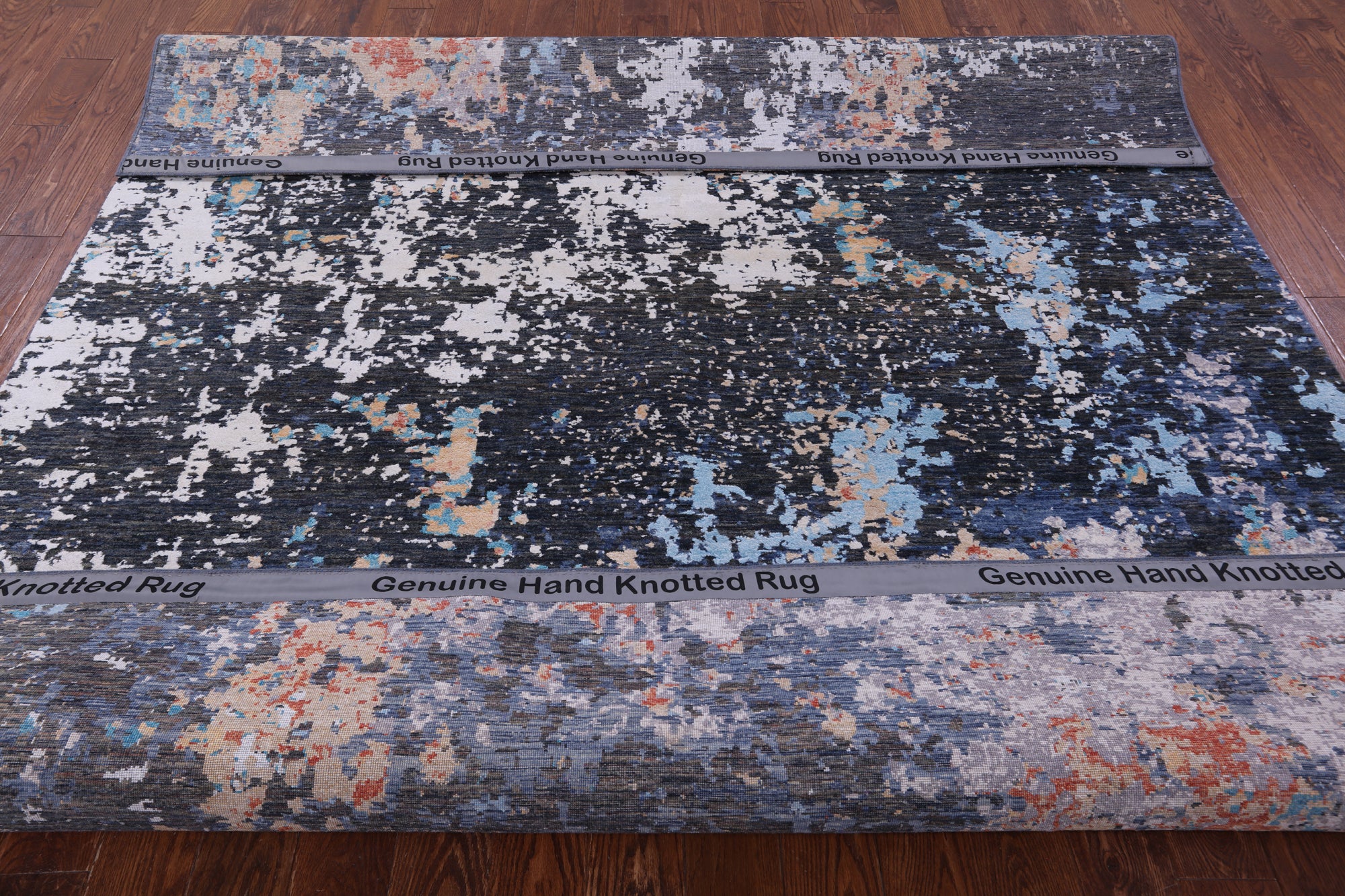 Modern Hand Knotted Wool & Silk Rug - 8' 1" X 9' 8" - Golden Nile