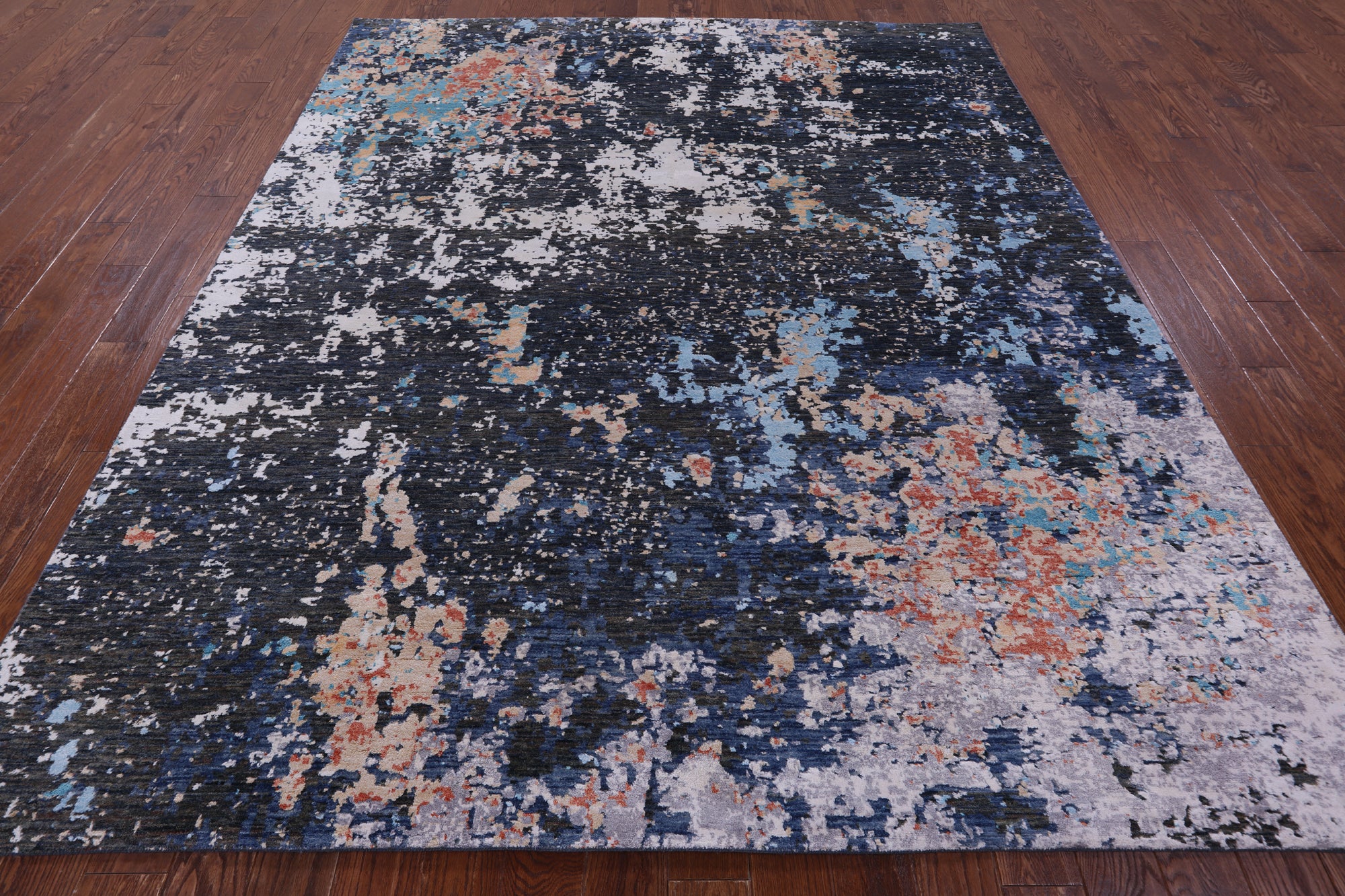 Modern Hand Knotted Wool & Silk Rug - 8' 1" X 9' 8" - Golden Nile