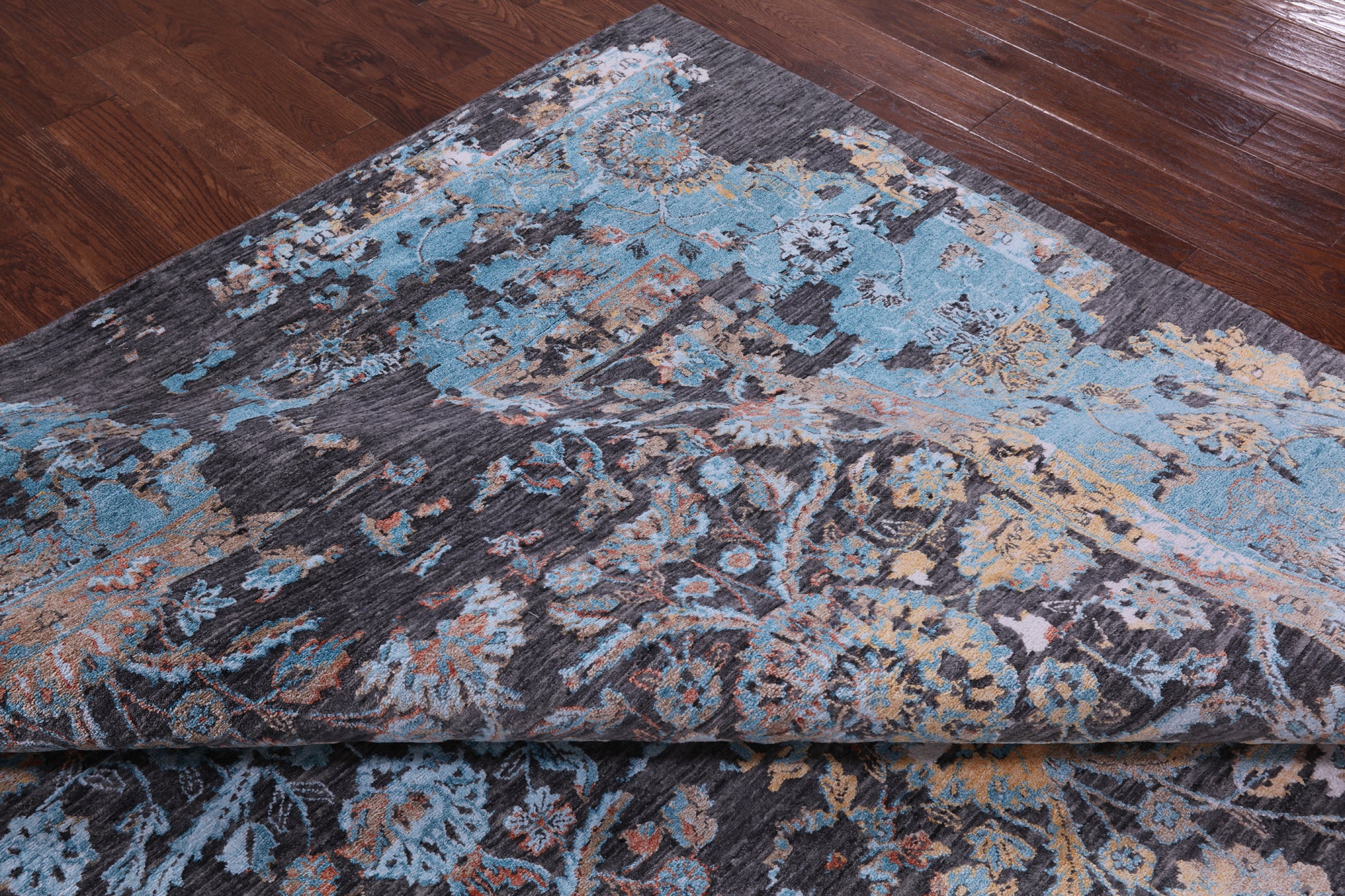 Persian Hand Knotted Wool & Silk Rug - 8' 11" X 12' 1" - Golden Nile