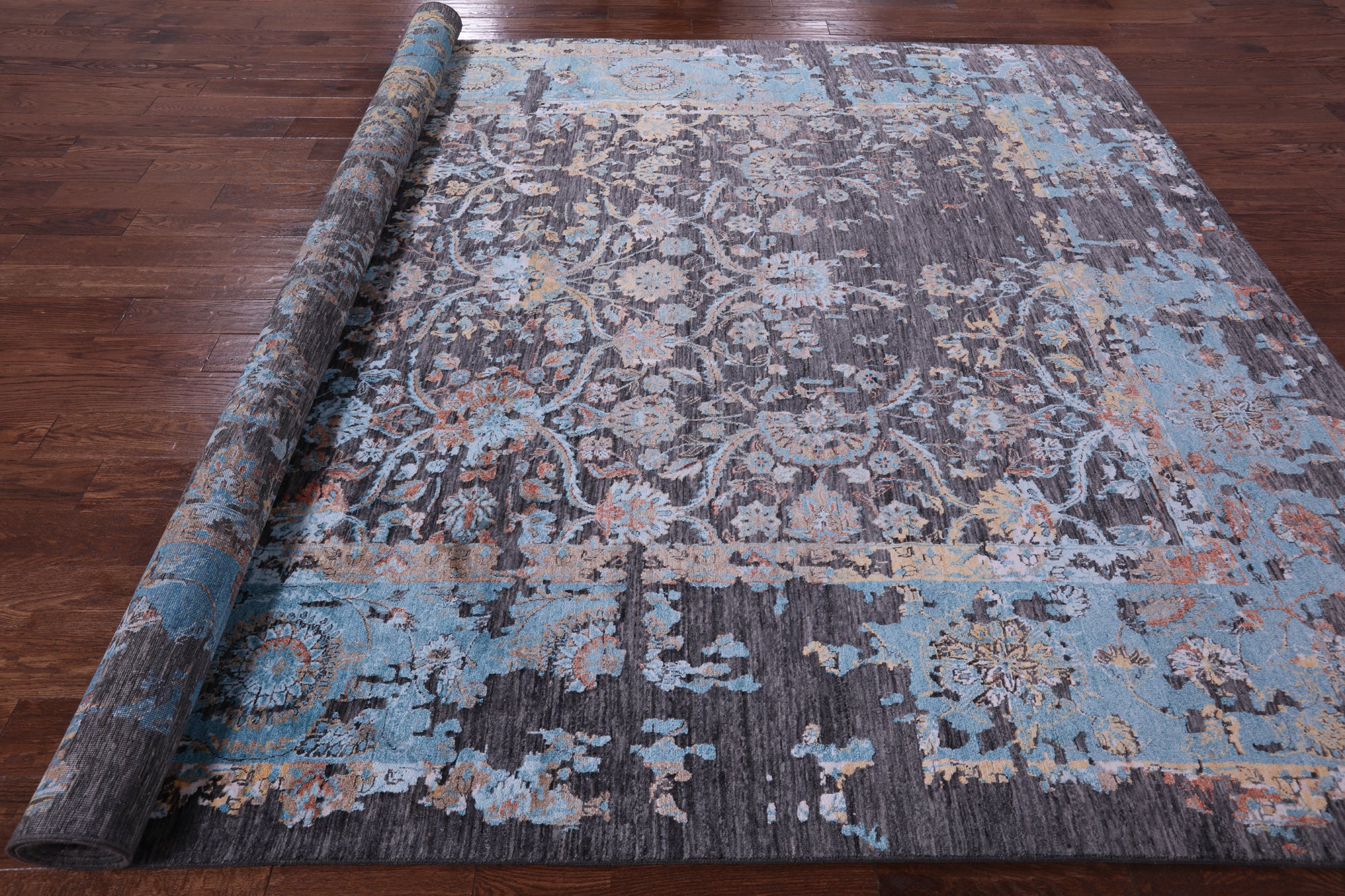 Persian Hand Knotted Wool & Silk Rug - 8' 11" X 12' 1" - Golden Nile