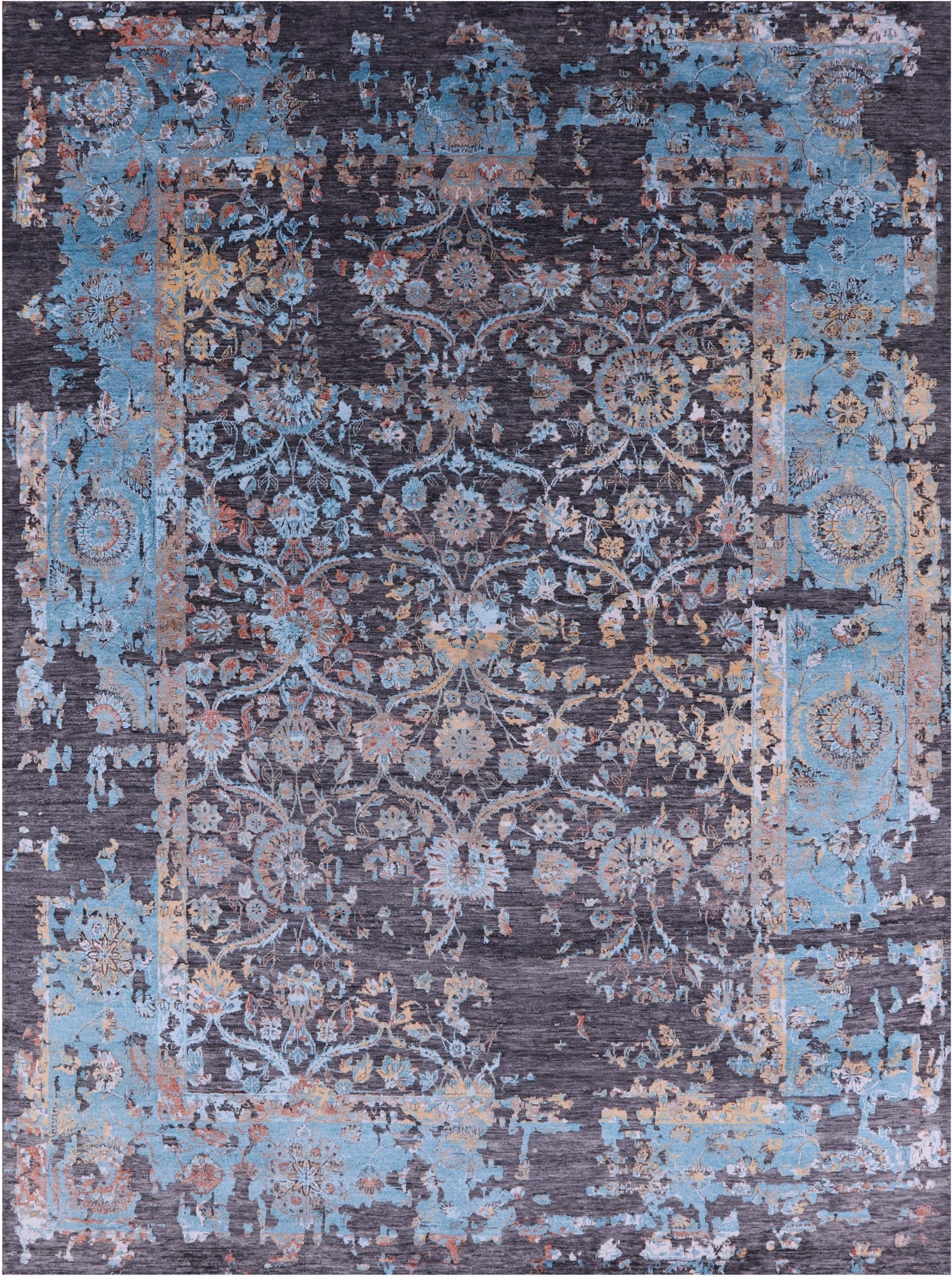 Persian Hand Knotted Wool & Silk Rug - 8' 11" X 12' 1" - Golden Nile