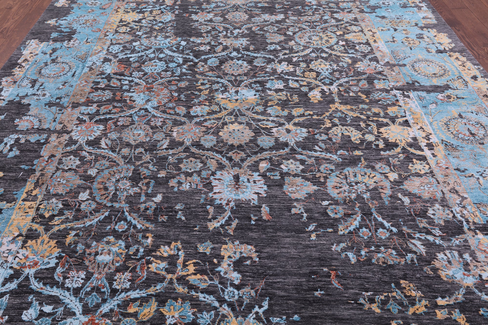 Persian Hand Knotted Wool & Silk Rug - 8' 11" X 12' 1" - Golden Nile