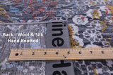 Modern Hand Knotted Wool & Silk Runner Rug - 2' 7" X 14' 0" - Golden Nile