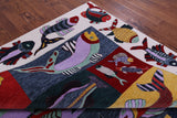 Fish Design Persian Gabbeh Hand Knotted Wool Rug - 8' 11" X 12' 3" - Golden Nile