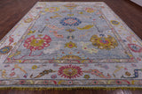 Grey Turkish Oushak Hand Knotted Wool Rug - 12' 3" X 14' 7" - Golden Nile