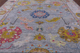 Grey Turkish Oushak Hand Knotted Wool Rug - 12' 3" X 14' 7" - Golden Nile