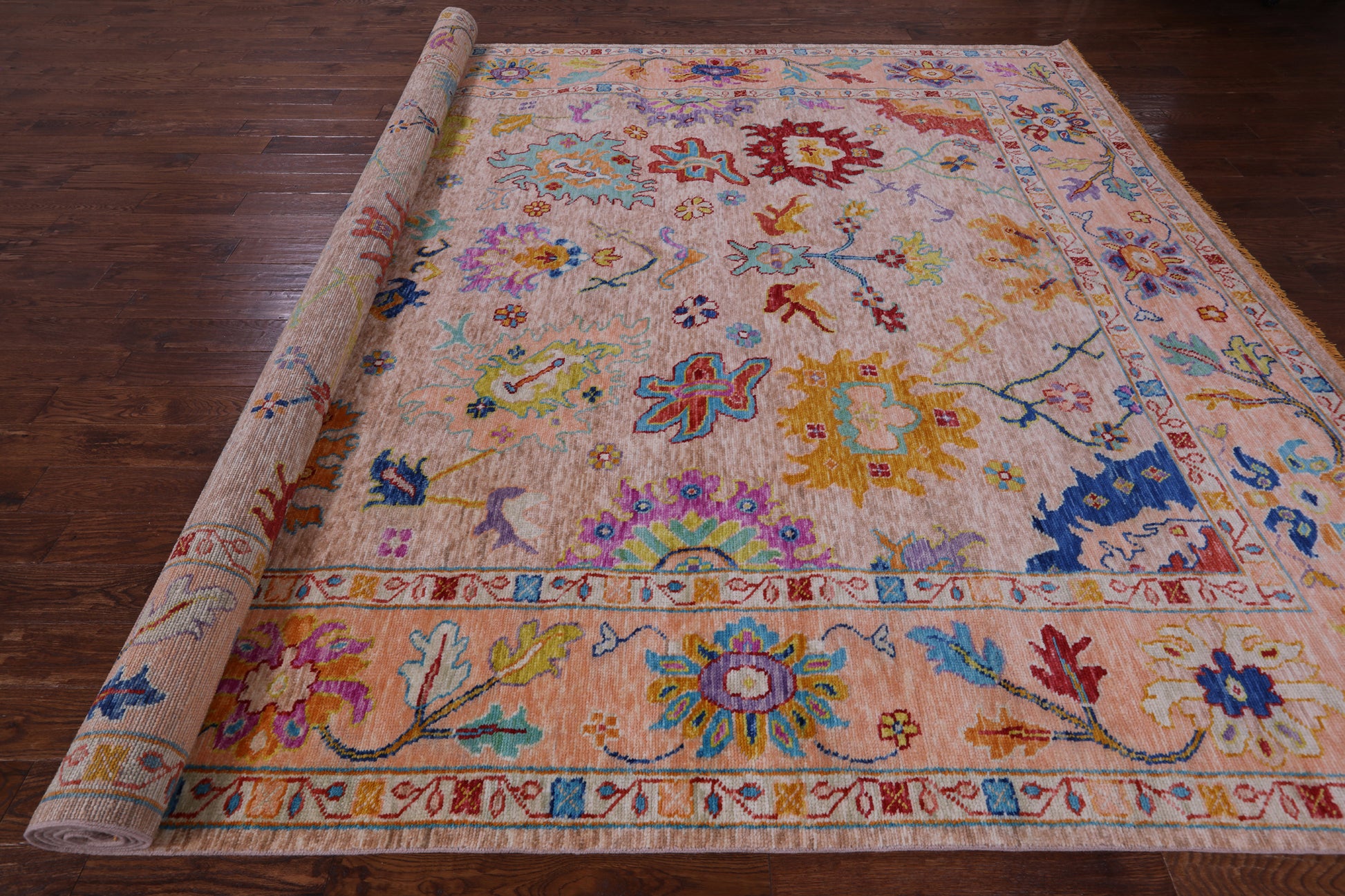 Turkish Oushak Handmade Wool Rug - 10' 3" X 13' 8" - Golden Nile