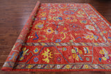 Orange Turkish Oushak Hand Knotted Wool Rug - 10' 3" X 13' 4" - Golden Nile