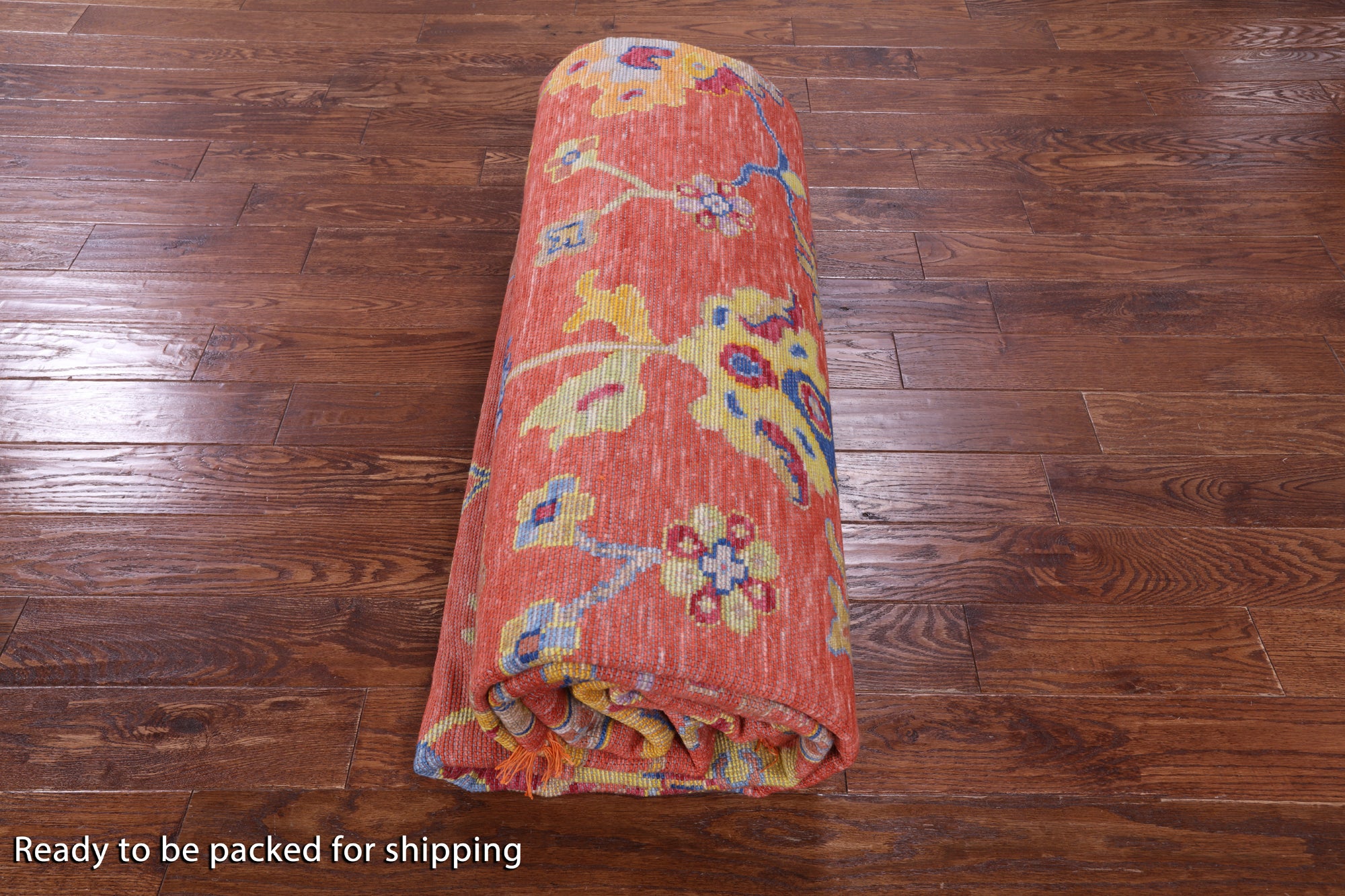 Orange Turkish Oushak Hand Knotted Wool Rug - 10' 3" X 13' 4" - Golden Nile