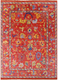 Orange Turkish Oushak Hand Knotted Wool Rug - 10' 3" X 13' 4" - Golden Nile