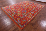 Orange Turkish Oushak Hand Knotted Wool Rug - 10' 3" X 13' 4" - Golden Nile