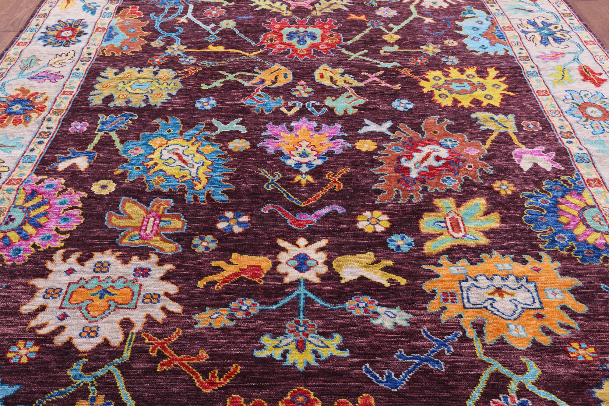 Turkish Oushak Hand Knotted Wool Rug - 9' 3" X 11' 10" - Golden Nile