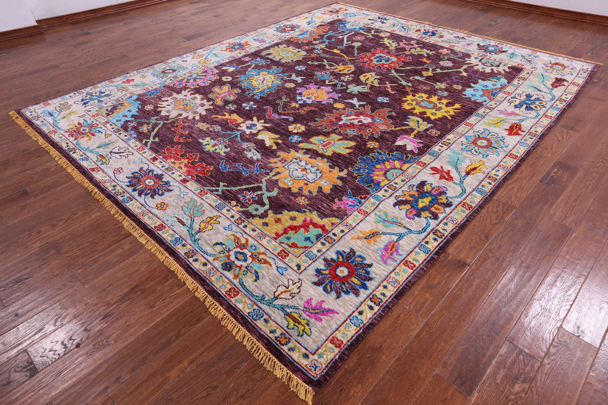Turkish Oushak Hand Knotted Wool Rug - 9' 3" X 11' 10" - Golden Nile